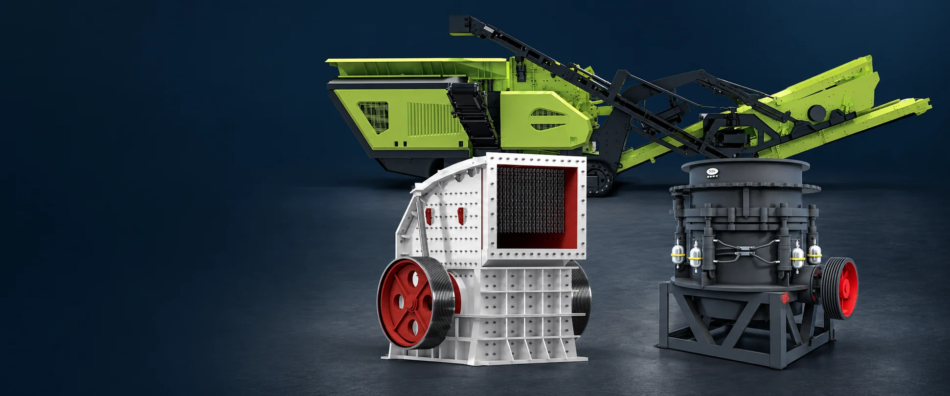 RION tracked mobile crushing plant, heavy hammer crusher and hydraulic cone crusher